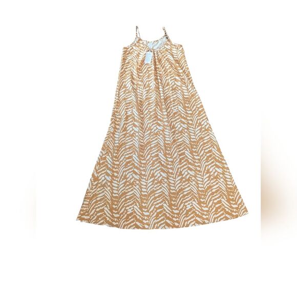 🛍️Yellow & White Long Maxi Tank Dress Size Small - Picture 1 of 3